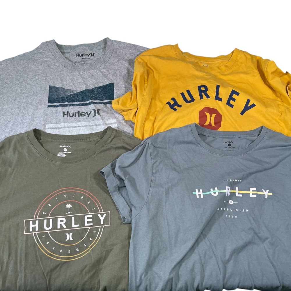 Hurley XL Multicolor Graphic T-Shirt Bundle 4 Pack Surf Skate Streetwear Casual